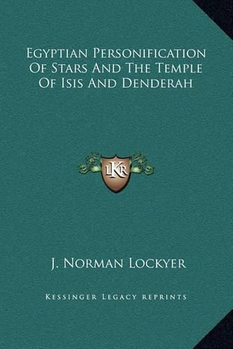 Cover image for Egyptian Personification of Stars and the Temple of Isis and Denderah