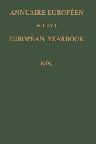 Annuaire Europeen / European Yearbook