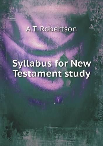 Syllabus for New Testament study