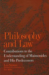 Cover image for Philosophy and Law: Contributions to the Understanding of Maimonides and His Predecessors