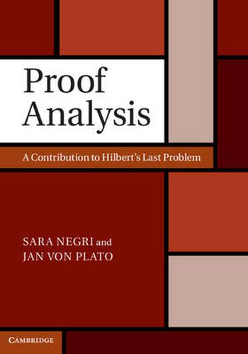 Cover image for Proof Analysis: A Contribution to Hilbert's Last Problem
