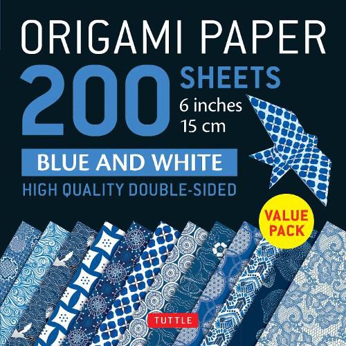 Cover image for Origami Paper 200 Sheets Blue And White Patterns