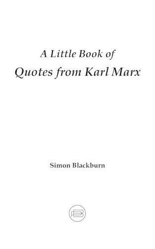 Cover image for A Little Book of Quotes from Karl Marx