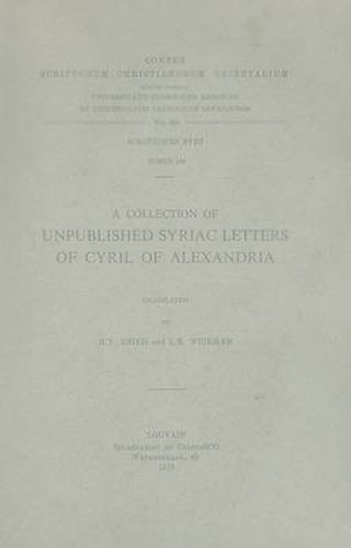 A Collection of Unpublished Syriac Letters of Cyril of Alexandria: V.