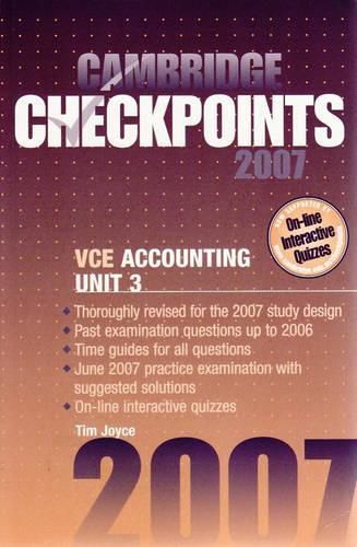 Cover image for Cambridge Checkpoints VCE Accounting Unit 3 2007