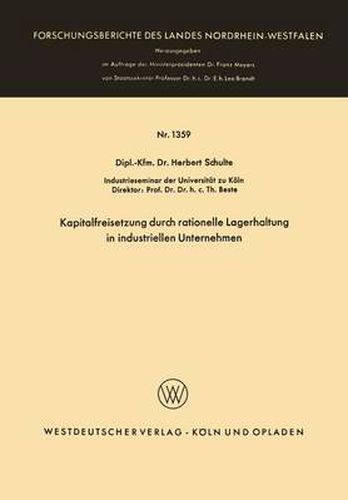 Cover image for Kapitalfreisetzung Durch Rationelle Lagerhaltung in Industriellen Unternehmen