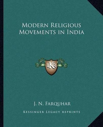 Cover image for Modern Religious Movements in India