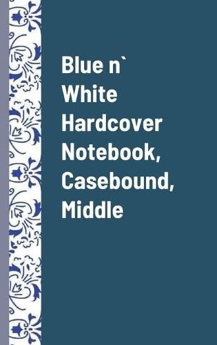 Cover image for Blue n` White Hardcover Notebook, Casebound, Middle, Pack of 1