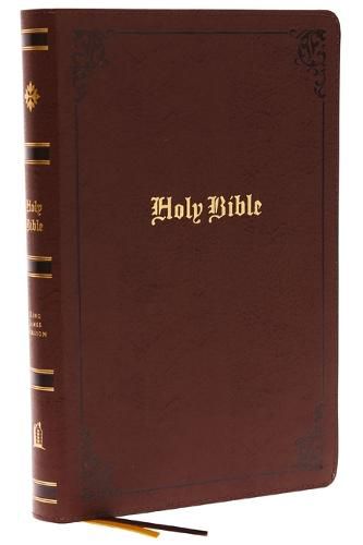 KJV, Large Print Center-Column Reference Bible, Bonded Leather, Brown, Red Letter, Thumb Indexed, Comfort Print: Holy Bible, King James Version