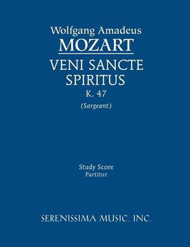 Cover image for Veni Sancte Spiritus, K. 47 - Study Score