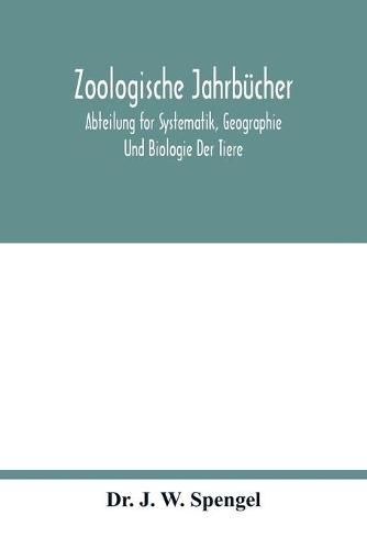 Cover image for Zoologische Jahrbucher; Abteilung for Systematik, Geographie Und Biologie Der Tiere