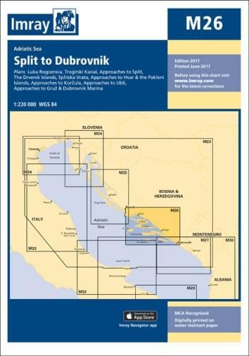 Cover image for Imray Chart M26: Split to Dubrovnik