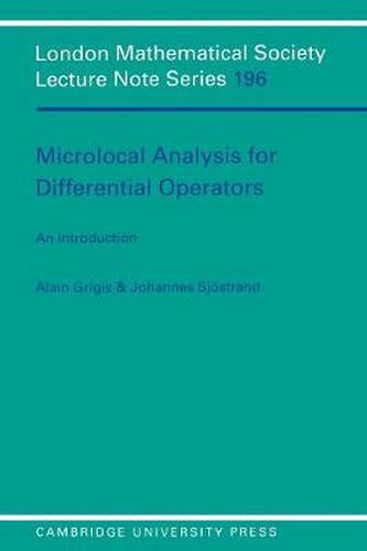 Cover image for Microlocal Analysis for Differential Operators: An Introduction