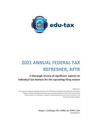 Cover image for 2021 Annual Federal Tax Refresher, AFTR