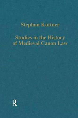 Cover image for Studies in the History of Medieval Canon Law