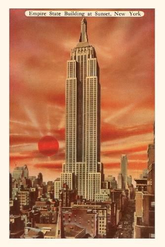 Cover image for Vintage Journal Sunset, Empire State Building, New York City