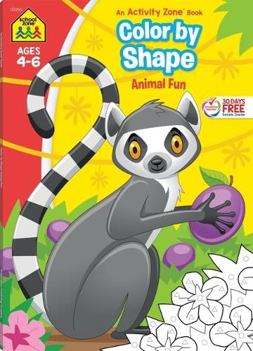 Cover image for School Zone Color by Shape Animal Fun Workbook