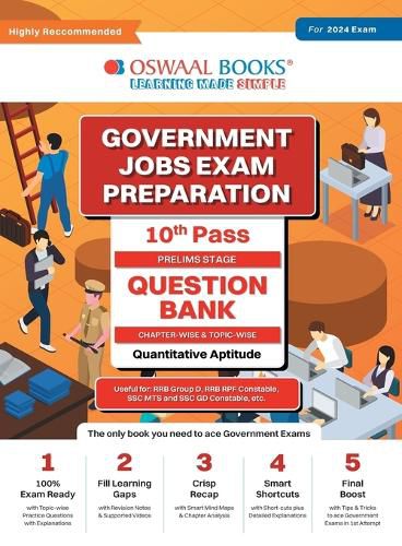 Oswaal Government Exams Question Bank 10th Pass Quantitative Aptitude for 2024 Exam