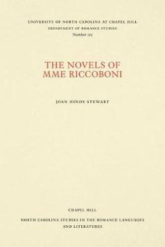 Cover image for The Novels of Mme Riccoboni