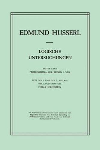 Logische Untersuchungen: Erster Band Prolegomena zur reinen Logik