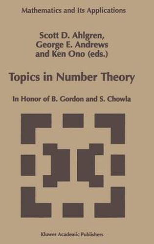 Topics in Number Theory: In Honor of B. Gordon and S. Chowla