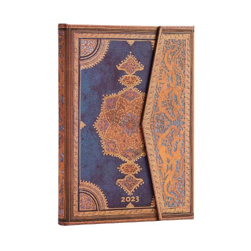 Cover image for Safavid Indigo (Safavid Binding Art) Midi Vertical Dayplanner 2023 (Wrap Closure)