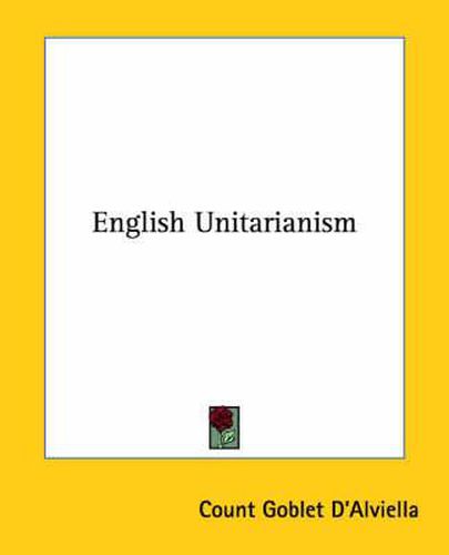 Cover image for English Unitarianism