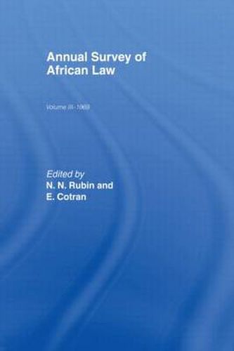 Cover image for Annual Survey of African Law Cb: Volume Three : 1969