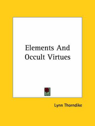 Cover image for Elements and Occult Virtues