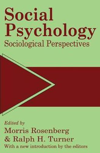 Cover image for Social Psychology: Sociological Perspectives