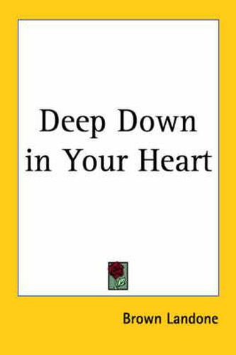 Cover image for Deep Down in Your Heart (1925)
