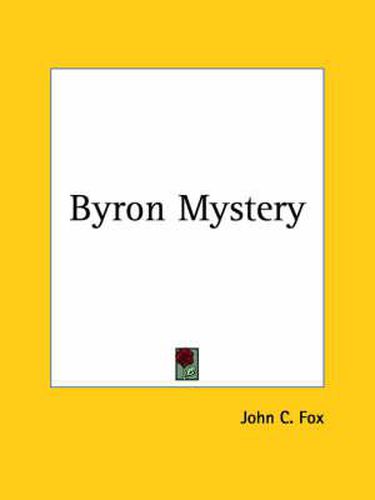 Cover image for Byron Mystery (1924)