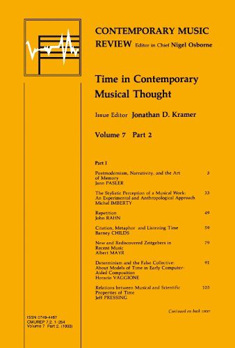 Cover image for Time in Contemporary Musical Thought