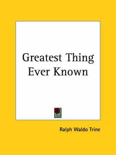 Cover image for Greatest Thing Ever Known