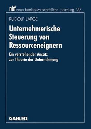 Cover image for Unternehmerische Steuerung von Ressourceneignern