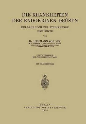 Cover image for Die Krankheiten Der Endokrinen Drusen: Ein Lehrbuch Fur Studierende Und AErzte