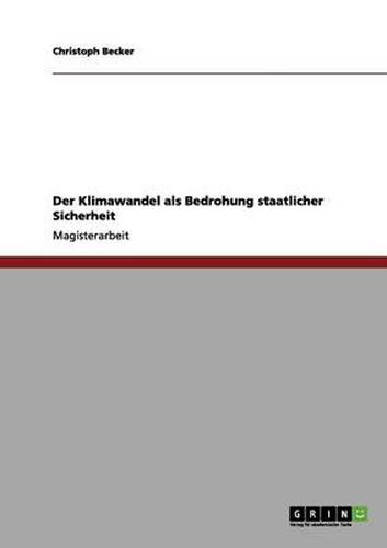 Cover image for Der Klimawandel als Bedrohung staatlicher Sicherheit