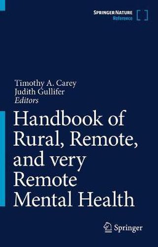 Cover image for Handbook of Rural, Remote, and very Remote Mental Health