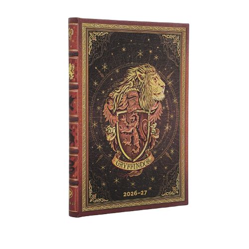 Cover image for 2027 Gryffindor Diary (Harry Potter Collection) Midi 18-Month Hardcover Dayplanner (Elastic Band Closure) Horizontal