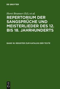 Cover image for Register Zum Katalog Der Texte: Namen, Quellen, Bibelstellen, Datumsangaben