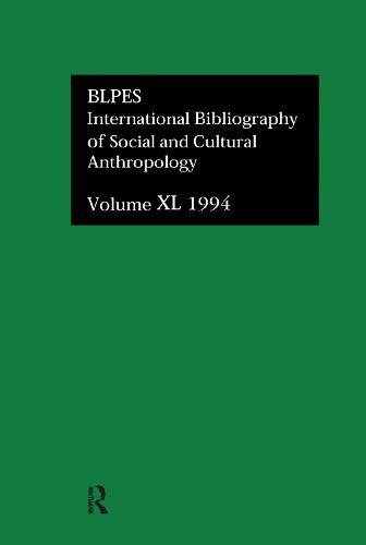 Cover image for IBSS: Anthropology: 1994 Vol 40