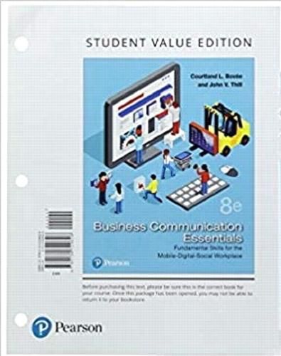 Cover image for Business Communication Essentials, Student Value Edition + 2019 Mylab Business Communication with Pearson Etext -- Access Card Package