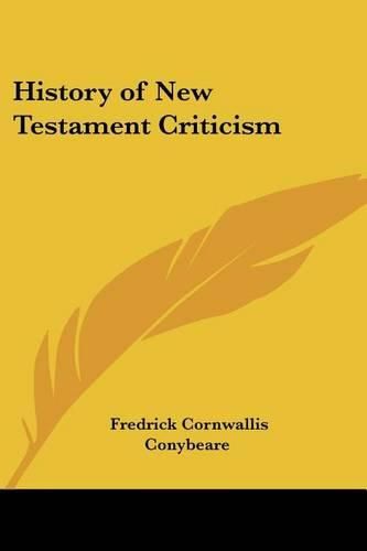 Cover image for History of New Testament Criticism