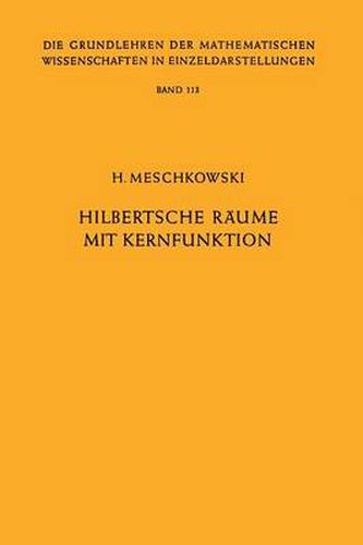 Hilbertsche Raume Mit Kernfunktion