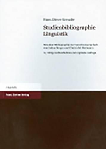 Cover image for Studienbibliographie Linguistik: Mit Einer Bibliographie Zur Sprechwissenschaft Von Lothar Berger Und Christa M. Heilmann