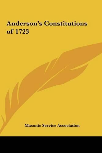 Cover image for Anderson's Constitutions of 1723