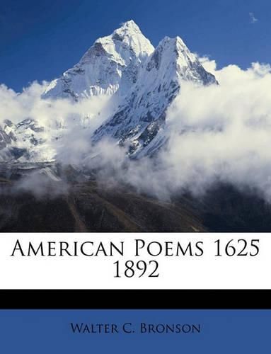Cover image for American Poems 1625 1892