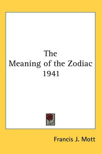 Cover image for The Meaning of the Zodiac 1941