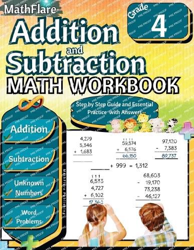 Cover image for Addition and Subtraction Math Workbook 4th Grade