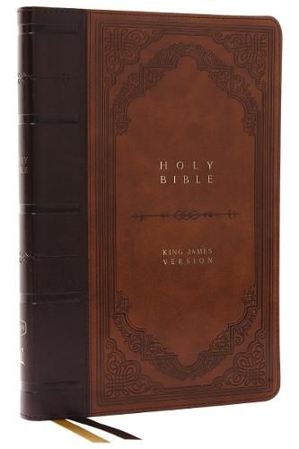 Cover image for KJV Bible, Giant Print Thinline Bible, Vintage Series, Leathersoft, Brown, Red Letter, Thumb Indexed, Comfort Print: King James Version